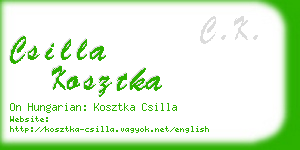 csilla kosztka business card